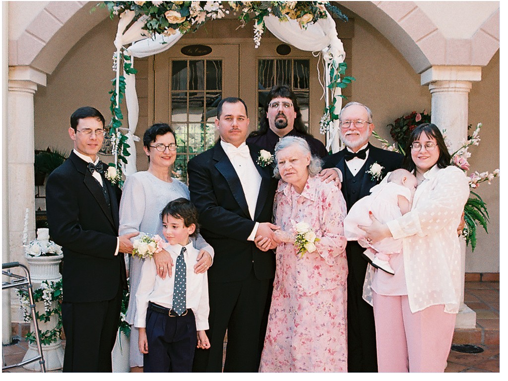 Grace with the Buntyn family at wedding of B. Steven and Nikki Buntyn, May 2004